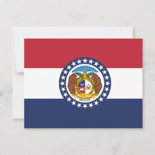 Missouri Statsflagga Show-Me State sigill Vykort