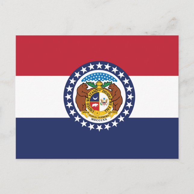 Missouri Statsflagga Show-Me State sigill Vykort (Framsida)