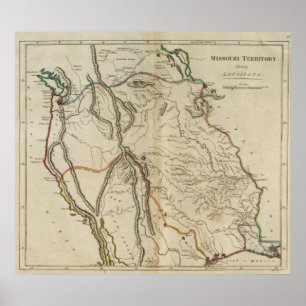 Missouri territorium förr Louisiana Poster