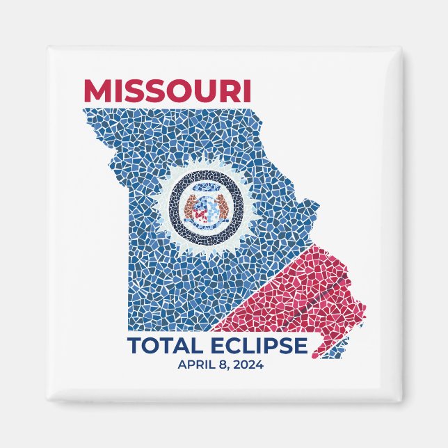 Missouri Total Eclipse Square Magnet (Framsidan)