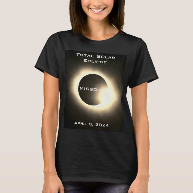 Missouri Total Soleclipse 8 april 2024 T Shirt (Framsida)