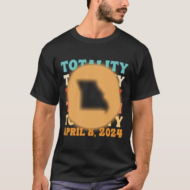 Missouri Totality Solar Eclipse April 8 2024 Astro T Shirt (Framsida)