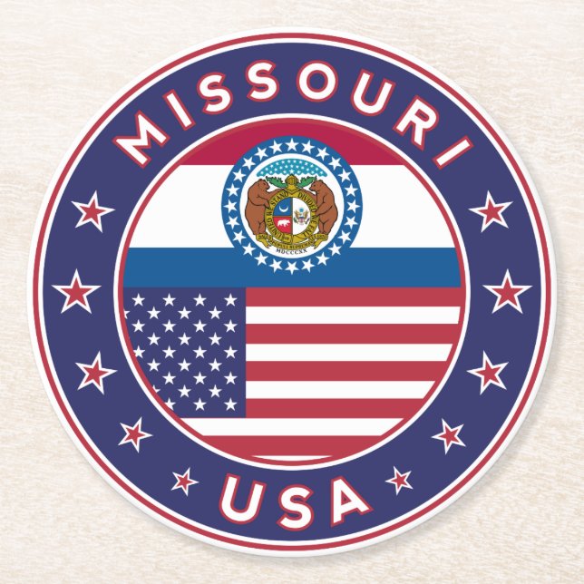 Missouri Underlägg Papper Rund (Framsidan)