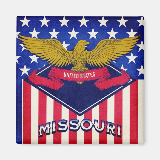 Missouri USA flagga Magnet (Framsidan)