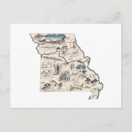 Missouri Vintage Bild Karta Antique State Diagram Vykort