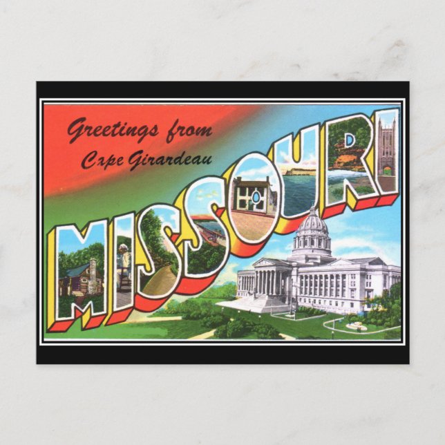 Missouri Vintage Postcard Vykort (Framsida)