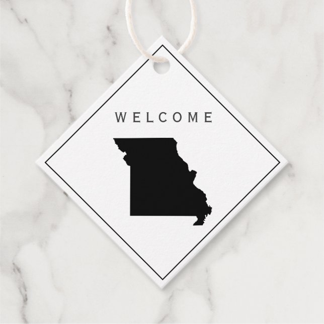 Missouri Welcome Bag Gift Märkre för Bröllop Helg Gåvor Etiketter (Framsida)