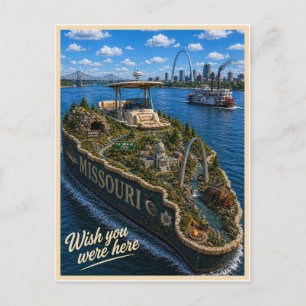 Missouri Wish You Were Here Statserie Vykort