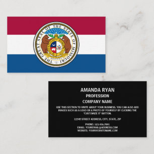 Missourian Flagga & Emblem, Flagga Missouri Visitkort