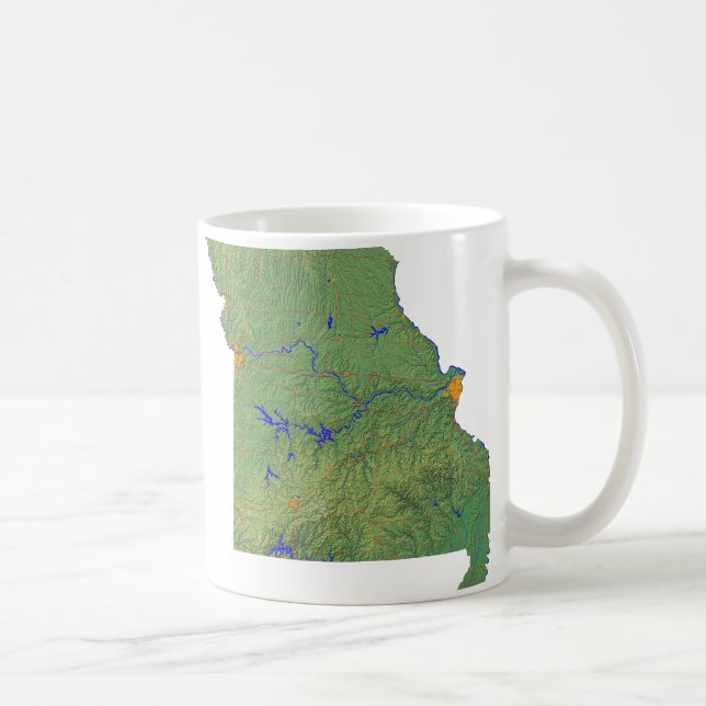Missourian Flagga + Karta Mugg (Höger)