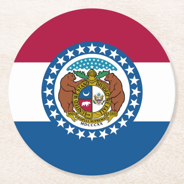 Missouris statsflagga underlägg papper rund (Framsidan)