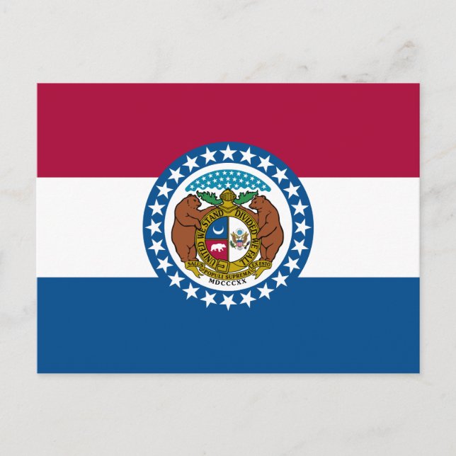 Missouris statsflagga vykort (Framsida)