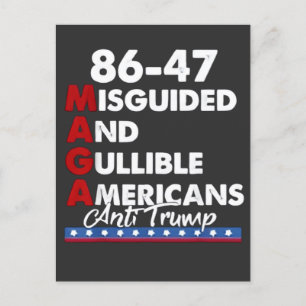 Missstyrda och gullibla amerikaner 86-47 inbjudan vykort
