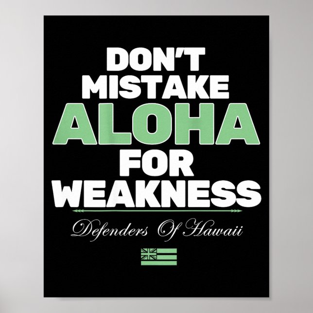Missta inte Aloha för svaghet (på baksidan)  Poster (Framsidan)