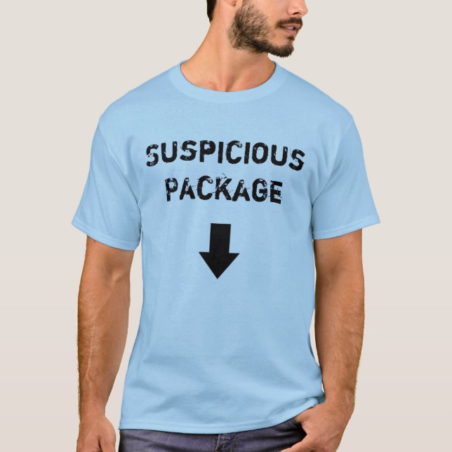 Misstänksamt paket t-shirt (Framsida)