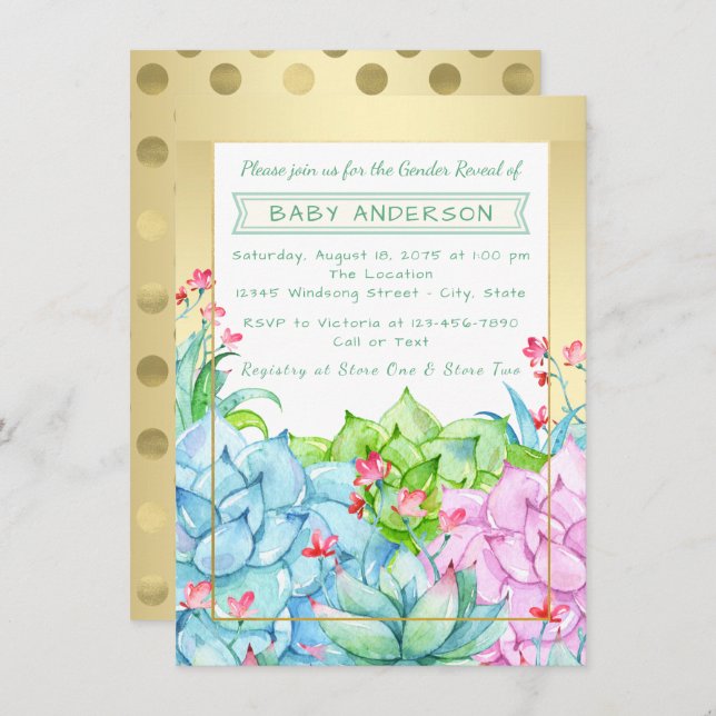 Misstänkt Gender för visning av babyskor Inbjudningar (Fram/baksida)