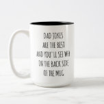 MISSTÄNKTA FÖR PAPPA JOKES ÄR DET BÄSTA OCH DU KOM Två-Tonad MUGG<br><div class="desc">PAPPA JOKES ÄR DET BÄSTA OCH DU KAN SE VARFÖR PÅ BAKSIDAN AV MUGG - pappa-gåvor till far,  far-dagars presentidé,  Pappa-skämt är bäst,  fars dag mugg,  humoristisk mugg för honom,  pappa-skämt kopp,  lustigt keramiskt mugg,  pappa-födelsedagspresent,  superskoj-kaffe mugg,  sturdy keram mugg högkvalitativ utskrift,  glansig avsluta mugg</div>