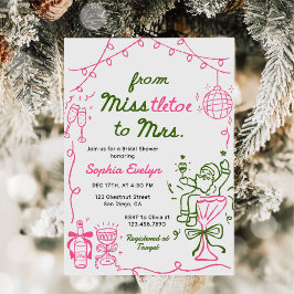 Misstletoe to Mrs Christmas Bridal Shower Inbjudningar