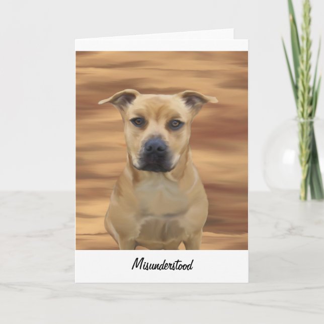 Missuppfattat Pit Bull Terrier Inmate Hälsning Kort (Framsida)