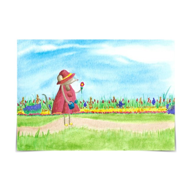 Missy Mouse i Sommar Garden Thinking of You Card Kort (Skapare uppladdad)