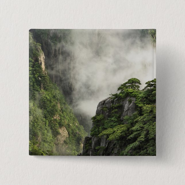 Mist bland Grand Canyons toppar och dalar Knapp (Framsida)