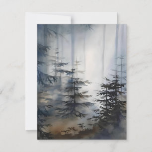 Mist genom Gräs i vattenfärg Julkort