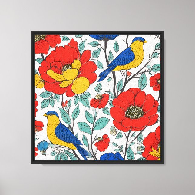 MIST Layering Accent - Folk Flora Scroll Canvastryck (Framsida)