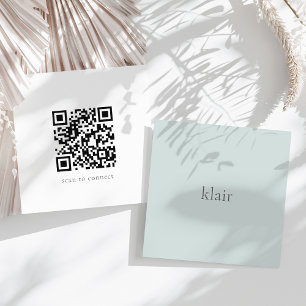 Mist Minimal Namn- och QR-kod (ultra Minimum) Fyrkantigt Visitkort