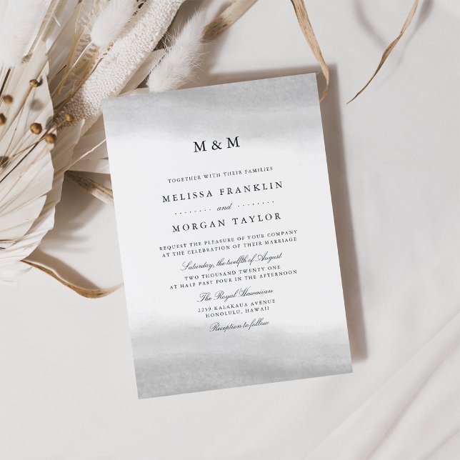 Mist Monogram bröllopsinbjudan Inbjudningar (Skapare uppladdad)