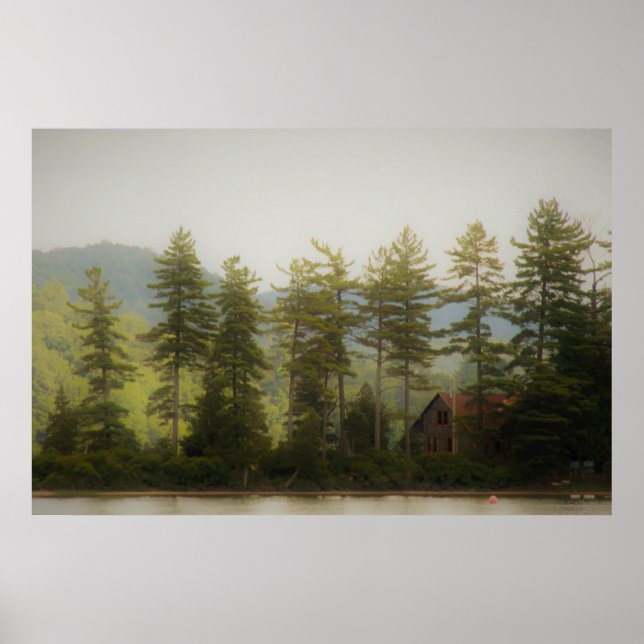 Mist on Big Moose Lake in the Adirondacks Poster (Framsidan)