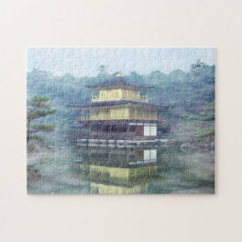 Mist på Golden Pavilion - Kyoto, Japan, Asien Pussel