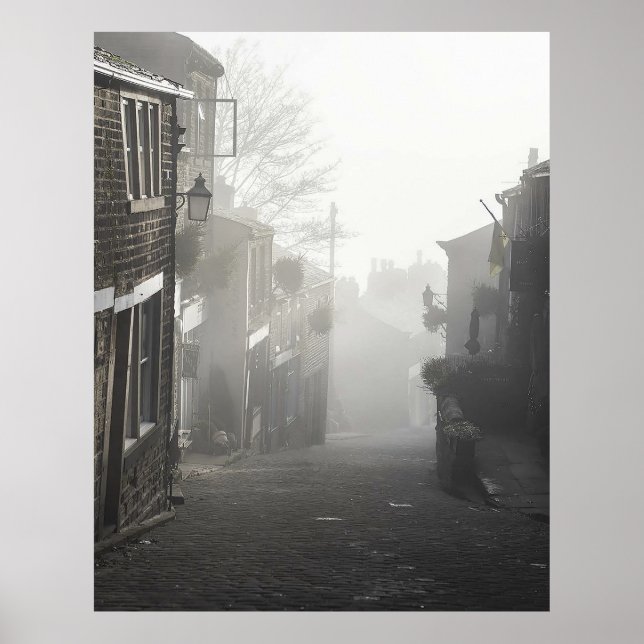 Mist på Haworth Main Street Poster (Framsidan)
