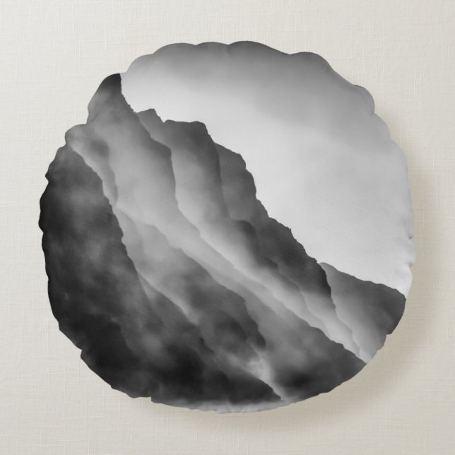 Mist på sten rund kudde (Framsidan)