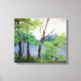 Mist Sjö Skriv ut Canvastryck