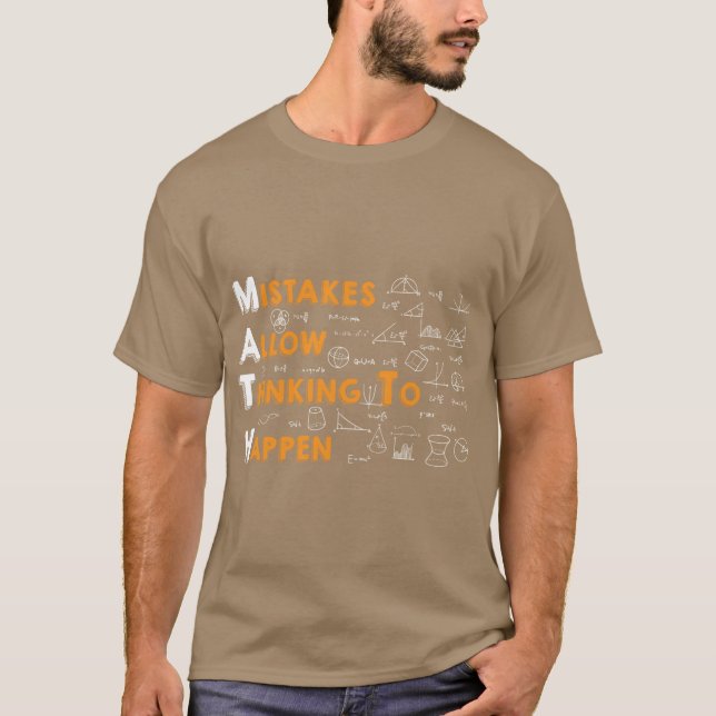 Mistakes Allowhinkingo Happen Matheacher family fu T Shirt (Framsida)