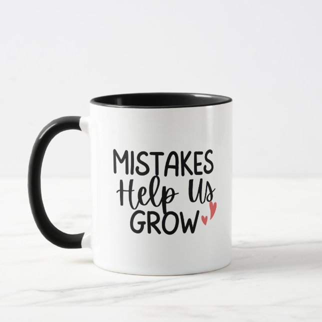 'Mistakes Help Us Grow' Teacher Thank You Gift  Mugg (Vänster)