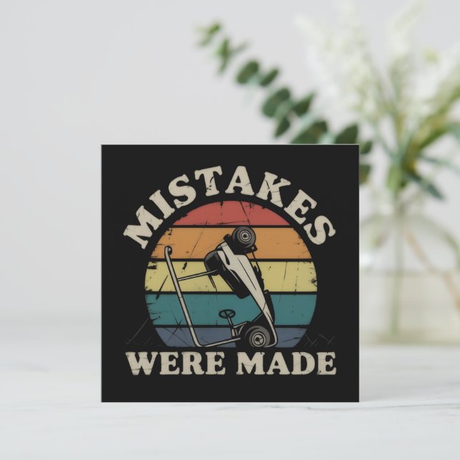 Mistakes Were Made Funny Golf Cart Club Motif  Inbjudningar (Stående Fram)