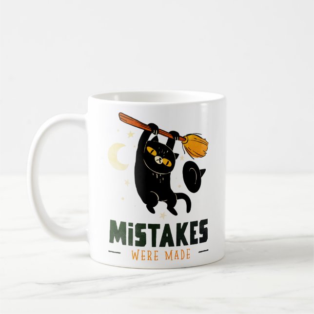Mistakes Were Made Halloween Mug – Funny Black Cat Kaffemugg (Vänster)