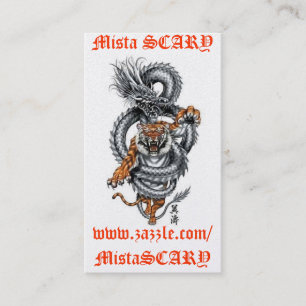MistaSCARY Dragon Tiger Breathing Fire Card-Anpass Visitkort