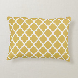 Misted Sunny Gult Moroccan Tile Trellis Prydnadskudde
