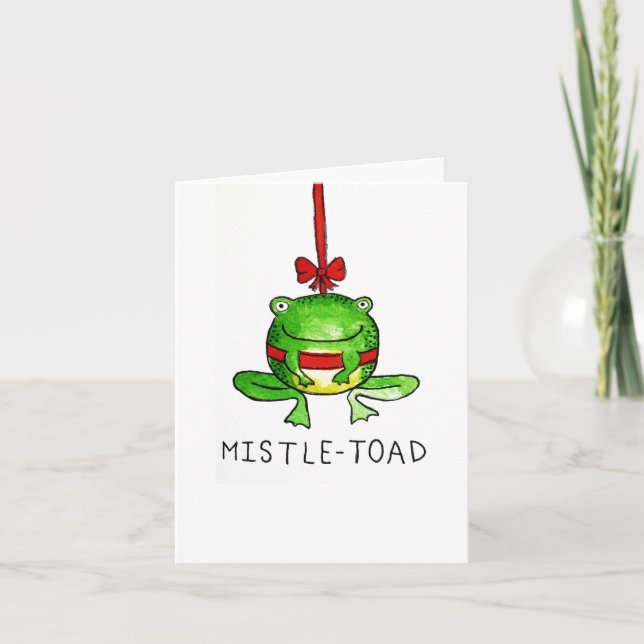 Mistel-padda Konst för välgörenhetskort Kort (Framsida)