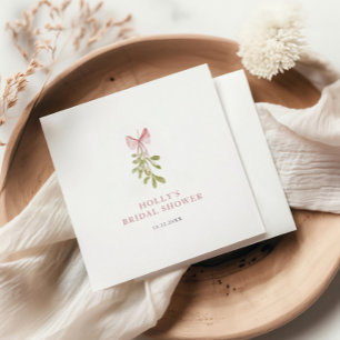 Misteltoe Dusty Rose Slinga Bröllopsdusch Pappersservett