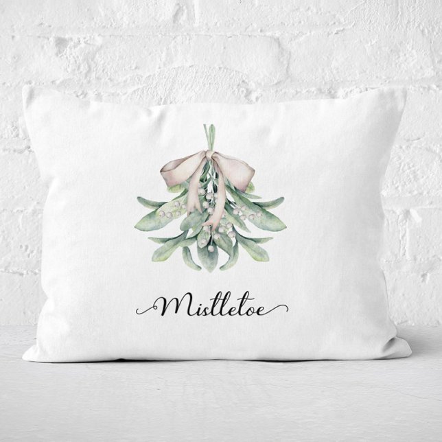 Misteltoe Festive Högtid  Prydnadskudde (Mistletoe Christmas Pillow)