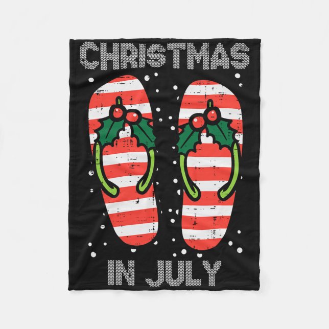 Misteltoe Flip Flops Julsömndag i Jully Summer Xma Fleecefilt (Framsidan)