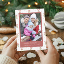 Misteltoe Handmålad Familjefoto Julkort