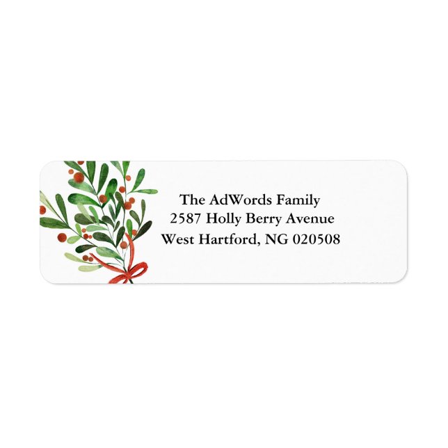 Misteltoe Holiday Adressetiketter Returadress Etikett (Framsidan)