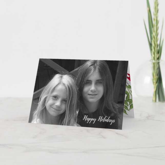 Misteltoe Holiday Folding Fotokort Kort (Framsida)