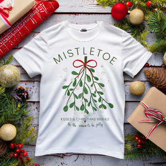 Misteltoe julbarn t-shirt, söta högtider t shirt