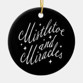 Misteltoe & Miracles Whimsical jul svart rund Julgransprydnad Keramik