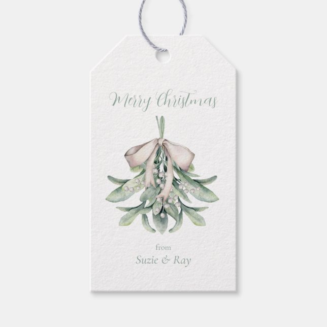 Misteltoe Posy Jul Presentetikett (Framsidan)
